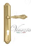 Дверная ручка Venezia на планке PL98 мод. Monte Cristo (полир. латунь) под цилиндр